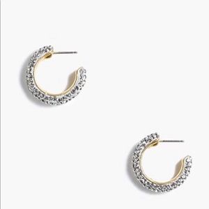 J. Crew pavé crystal hoop earrings